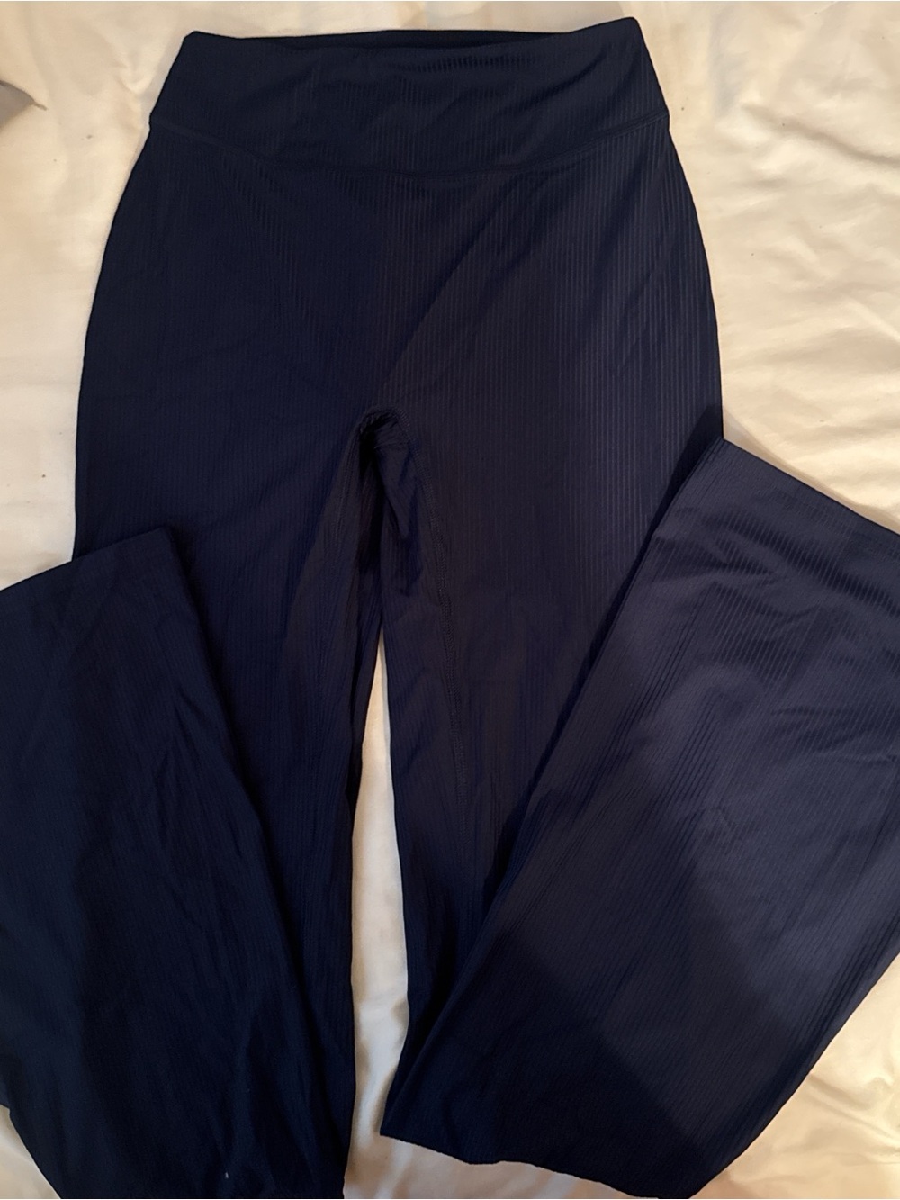 Gymshark Navy Ribbed Wide-Leg Pants
